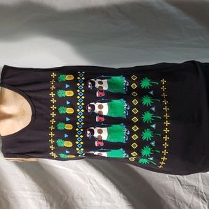 Riot Society Hula Penguins Solo Cup Pineapple Tank Men's Size Small